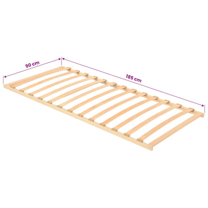 vidaXL Slatted Bed Base Brown 90 x 190 cm Solid Beech Wood