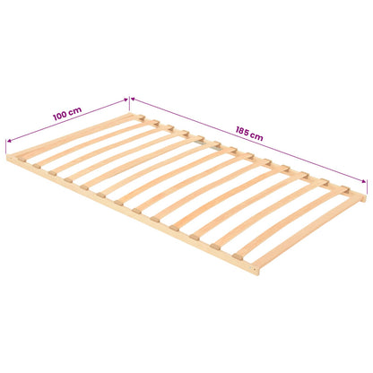 vidaXL Slatted Bed Base Brown 100 x 190 cm Solid Beech Wood