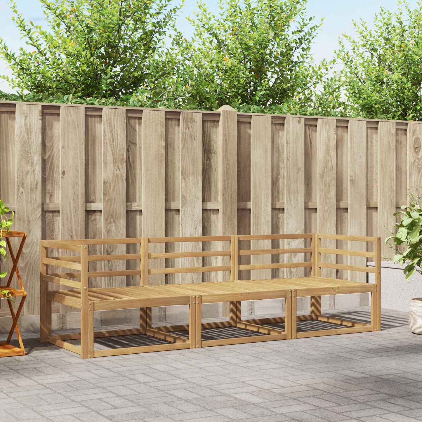 vidaXL Outdoor Sofa Set 3 pcs White 245.5 x 83 x 73 cm