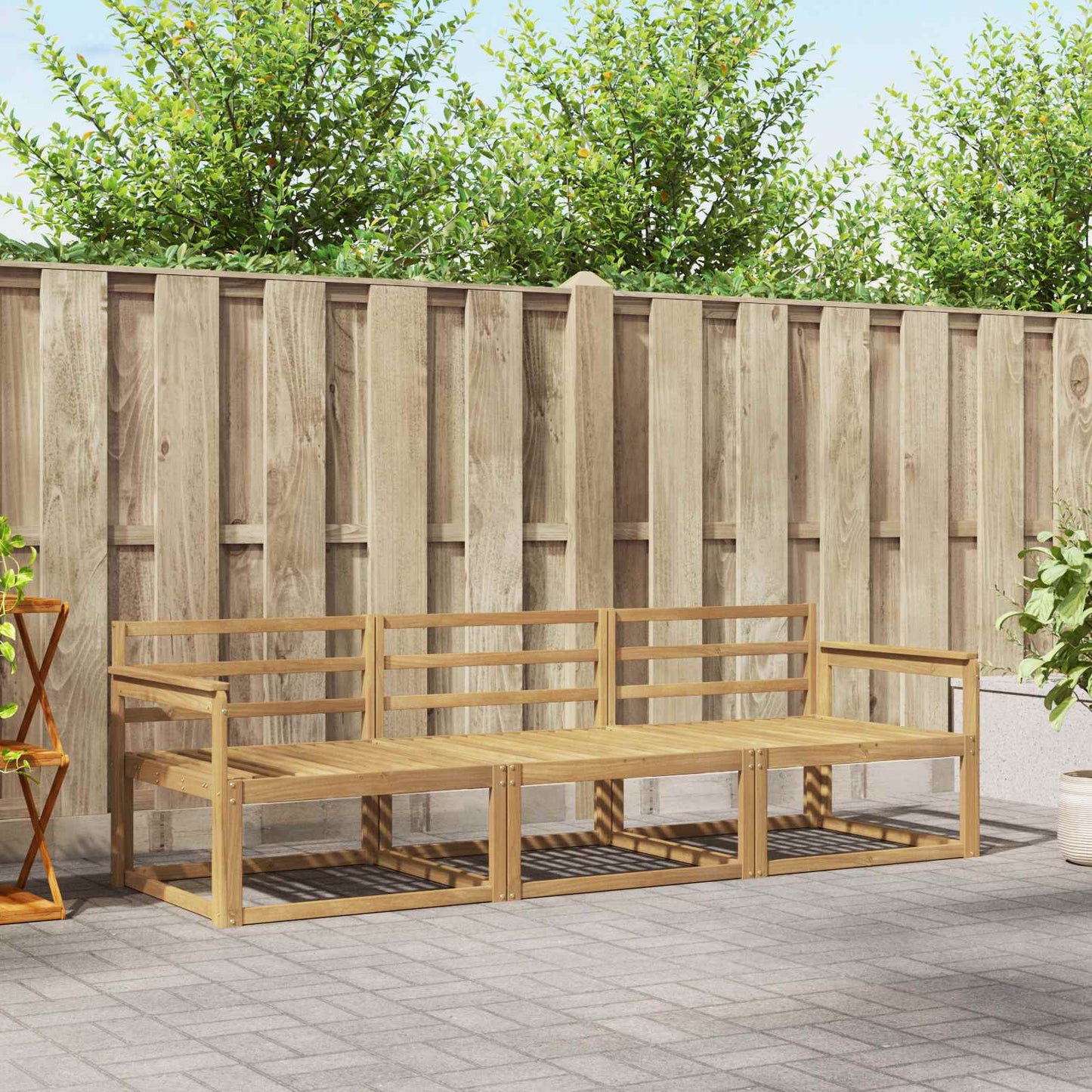 vidaXL Outdoor Sofa Set 3 pcs White 249.5 x 83 x 73 cm