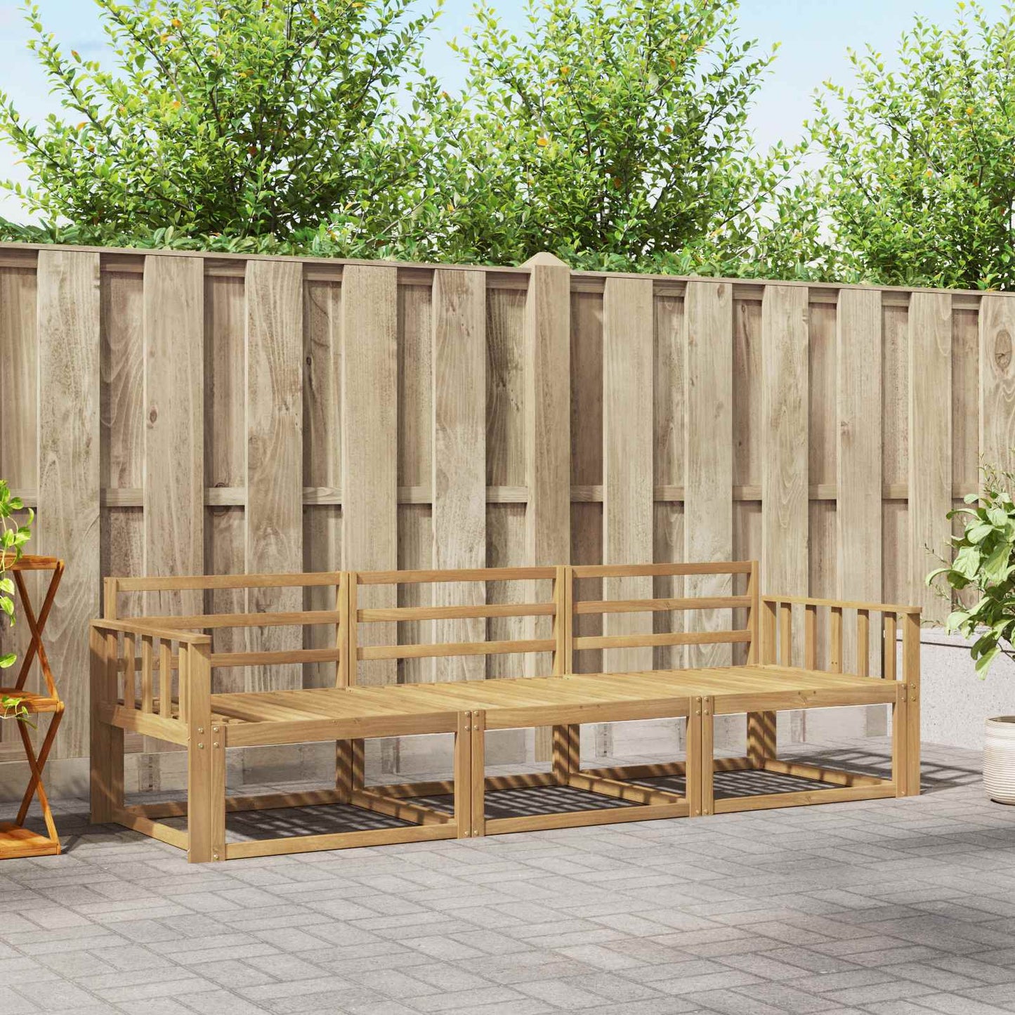 vidaXL Outdoor Sofa Set 3 pcs White 249.5 x 83 x 73 cm