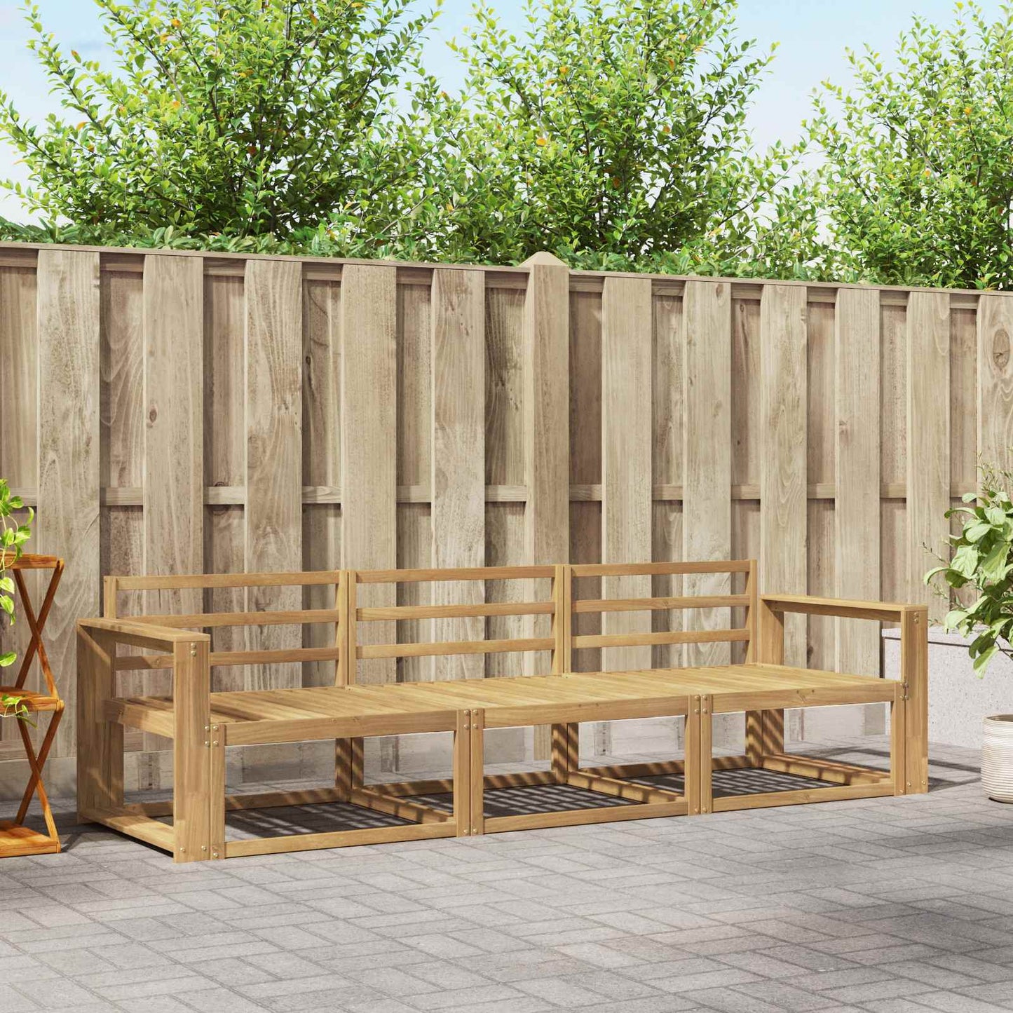 vidaXL Outdoor Sofa Set 3 pcs White 257.5 x 83 x 73 cm