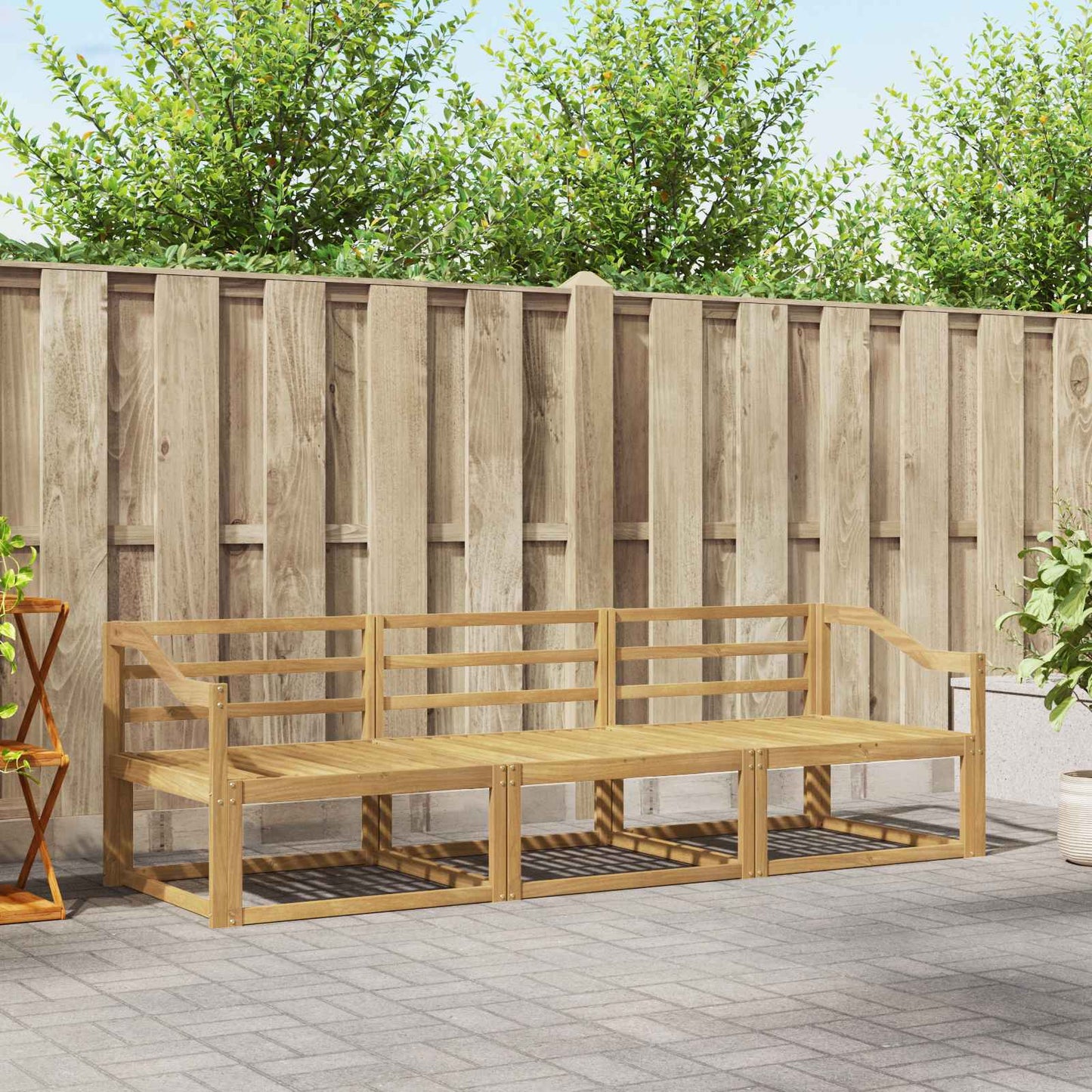 vidaXL Outdoor Sofa Set 3 pcs White 245.5 x 83 x 73 cm