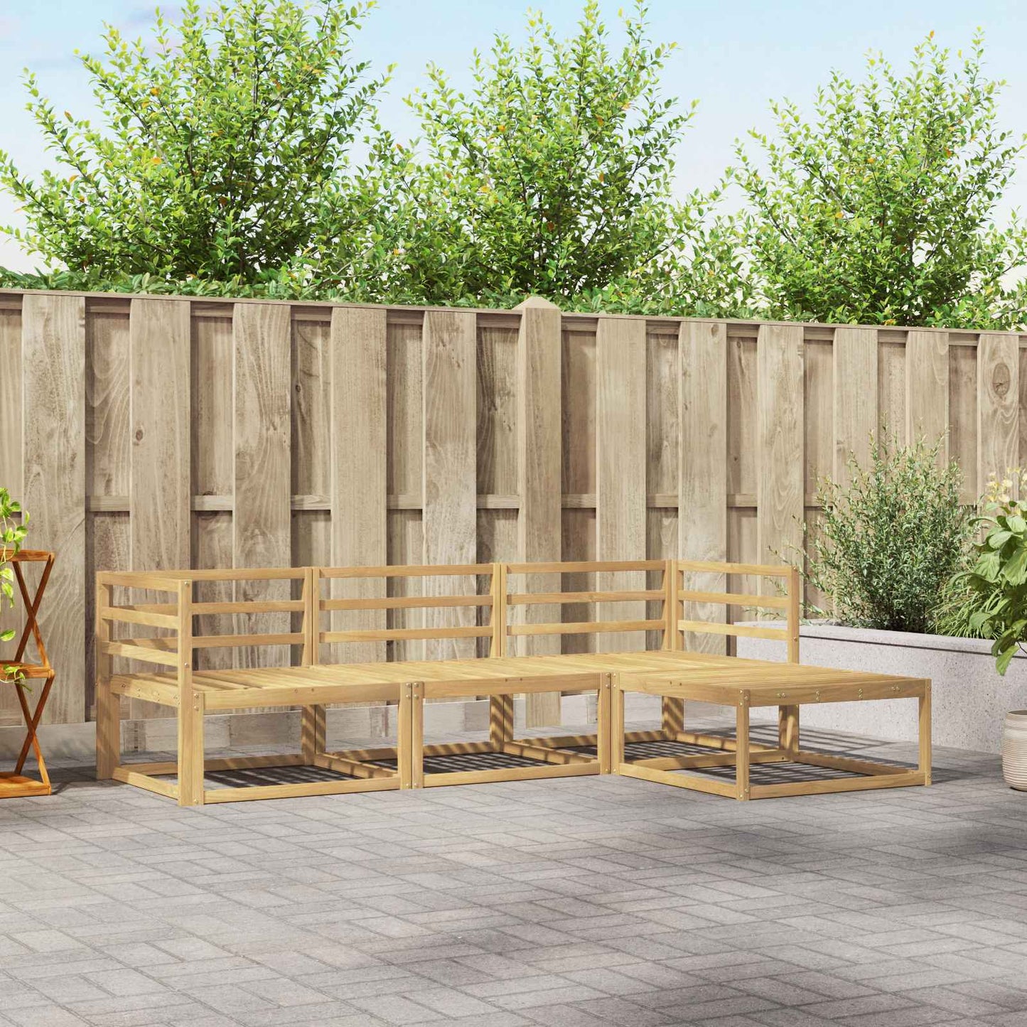 vidaXL Outdoor Sofa Set 4 pcs White 245.5 x 162.5 x 73 cm