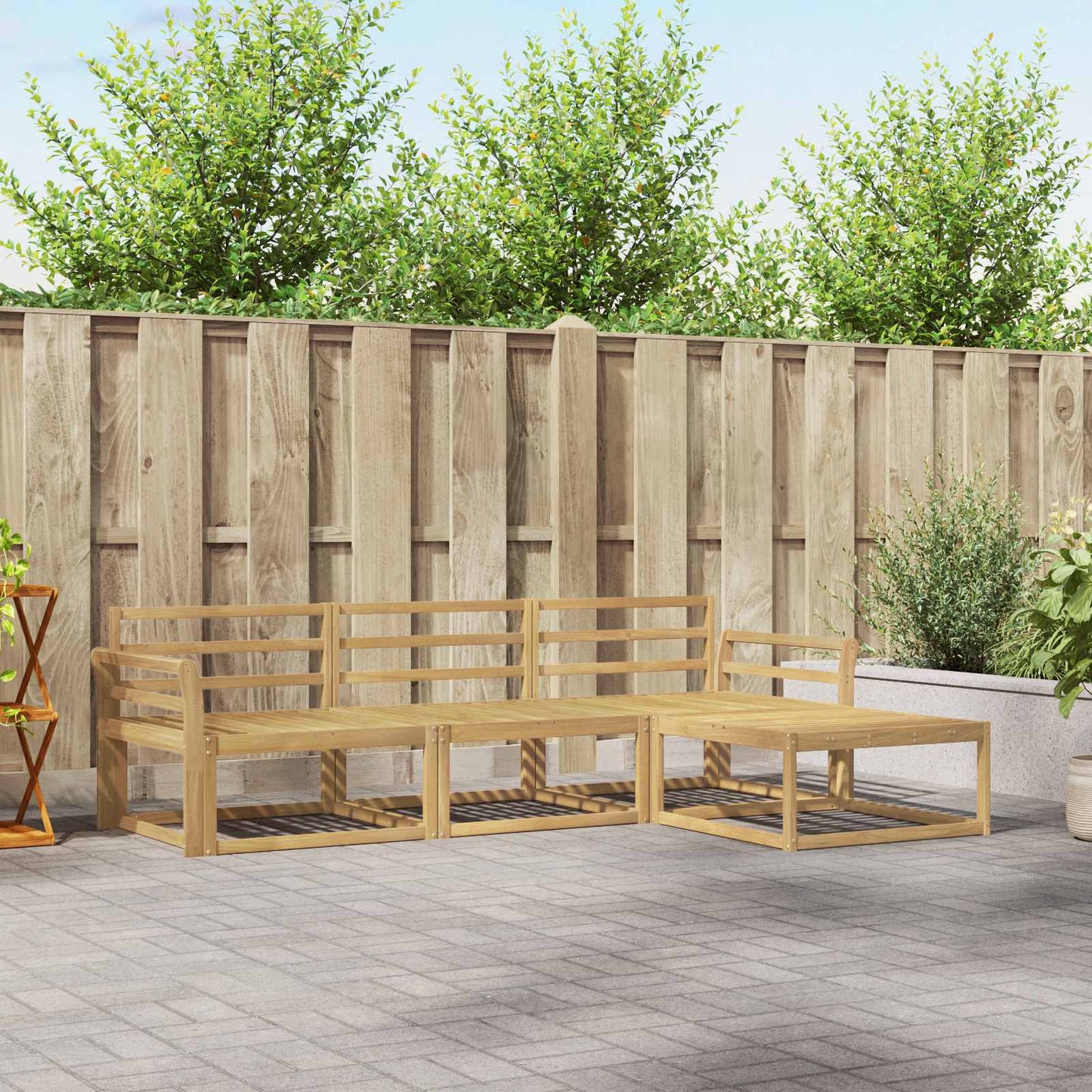 vidaXL Outdoor Sofa Set 4 pcs White 254 x 162.5 x 73 cm
