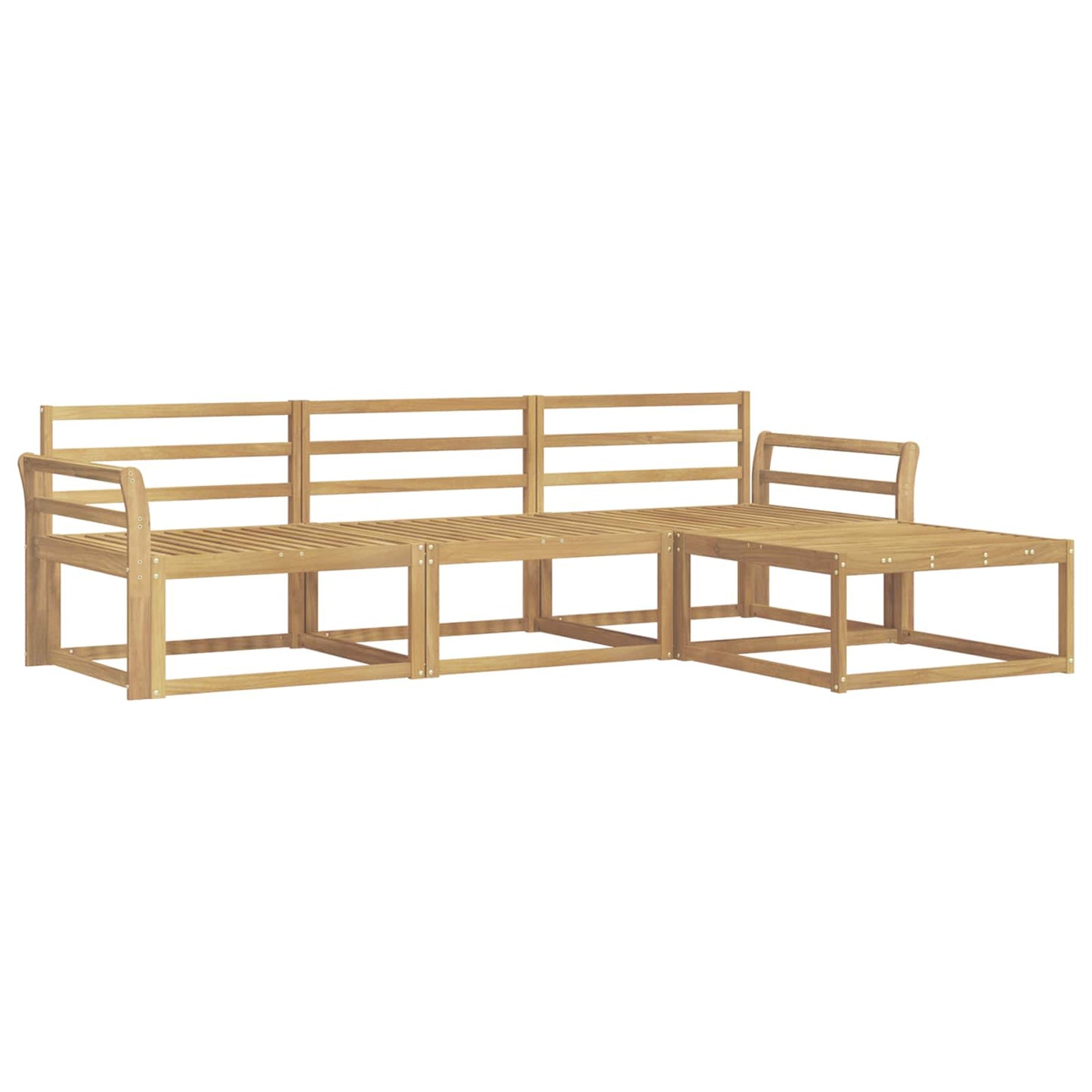 vidaXL Outdoor Sofa Set 4 pcs White 254 x 162.5 x 73 cm