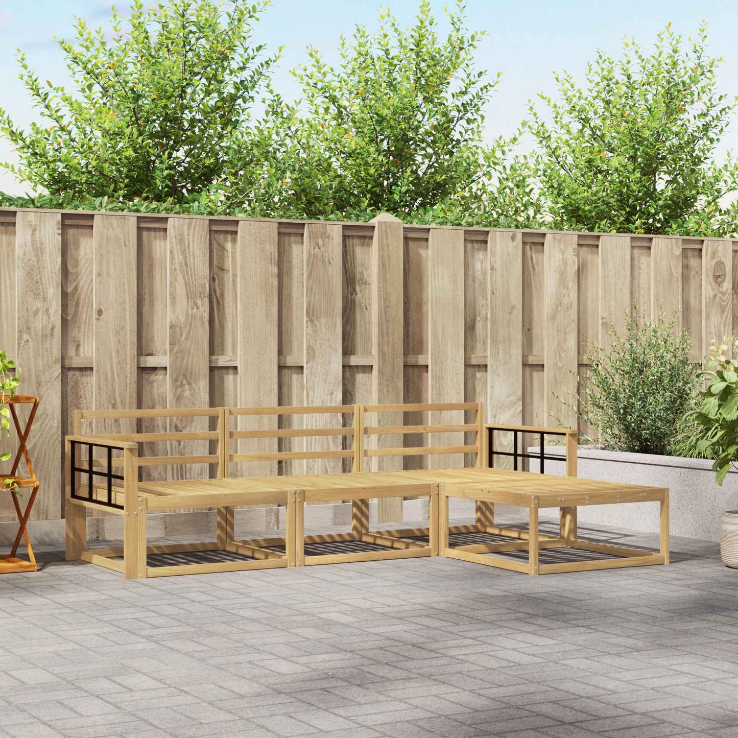 vidaXL Outdoor Sofa Set 4 pcs White 249.5 x 162.5 x 73 cm