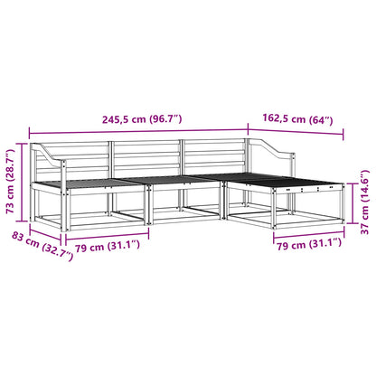 vidaXL Outdoor Sofa Set 4 pcs White 245.5 x 162.5 x 73 cm