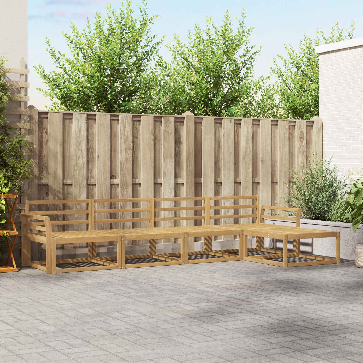 vidaXL Outdoor Sofa Set 5 pcs White 333 x 162.5 x 73 cm