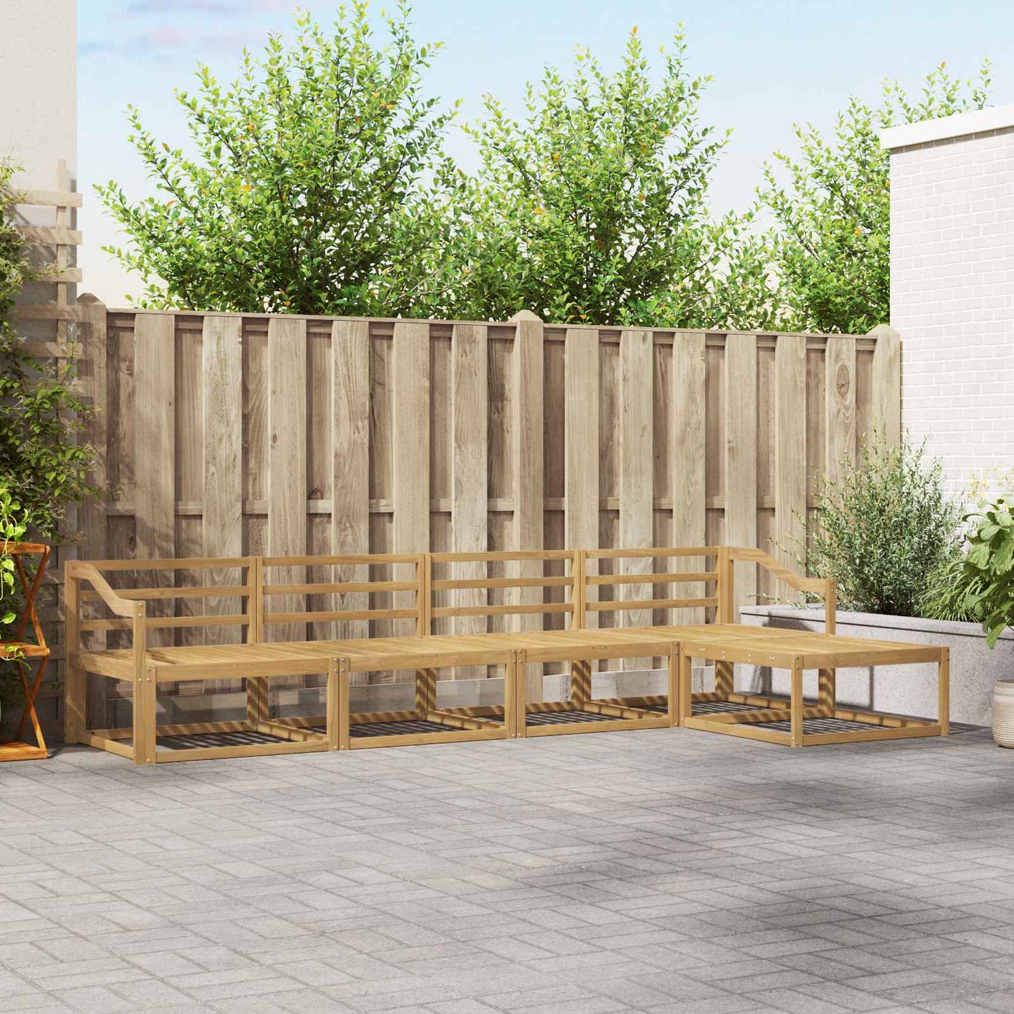 vidaXL Outdoor Sofa Set 5 pcs White 325 x 162.5 x 73 cm