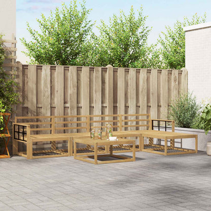 vidaXL Outdoor Sofa Set 6 pcs White 79 x 79 x 37 cm Solid Acacia Wood