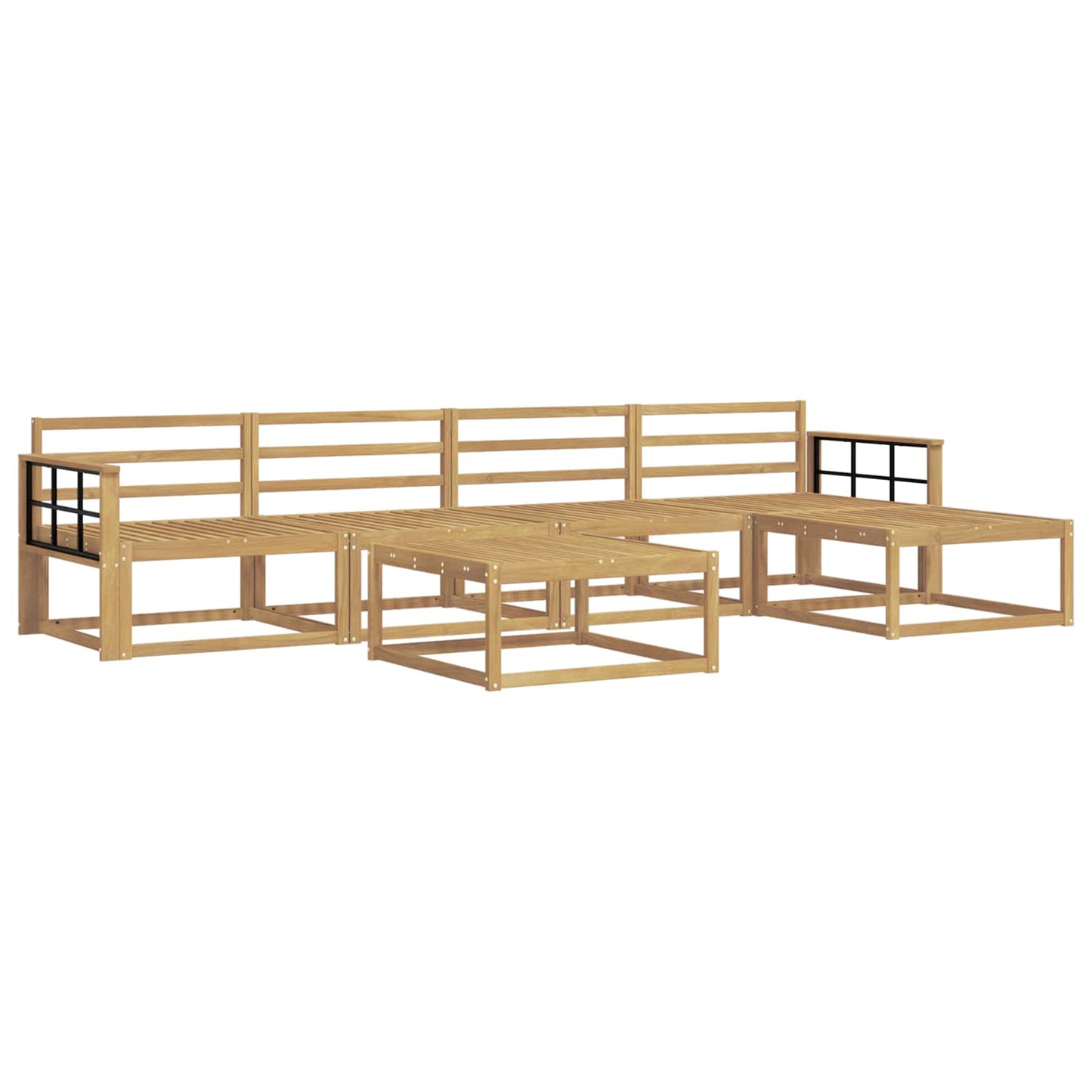 vidaXL Outdoor Sofa Set 6 pcs White 79 x 79 x 37 cm Solid Acacia Wood