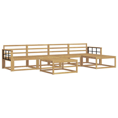 vidaXL Outdoor Sofa Set 6 pcs White 79 x 79 x 37 cm Solid Acacia Wood