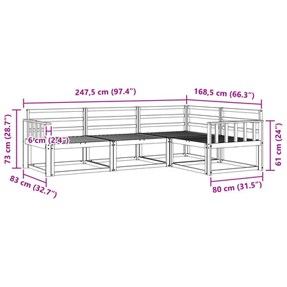 vidaXL Outdoor Sofa Set 4 pcs White 247.5 x 168.5 x 73 cm