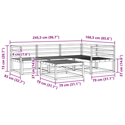 vidaXL Outdoor Sofa Set 5 pcs White 79 x 79 x 37 cm Solid Acacia Wood