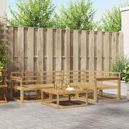 vidaXL Outdoor Sofa Set 5 pcs White 79 x 79 x 37 cm Solid Acacia Wood