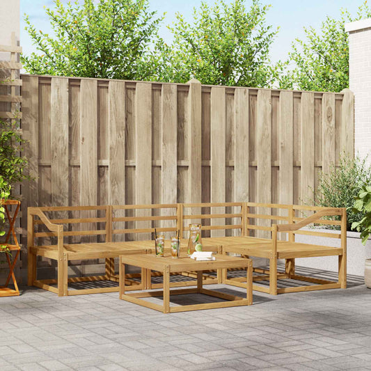 vidaXL Outdoor Sofa Set 5 pcs White 79 x 79 x 37 cm Solid Acacia Wood