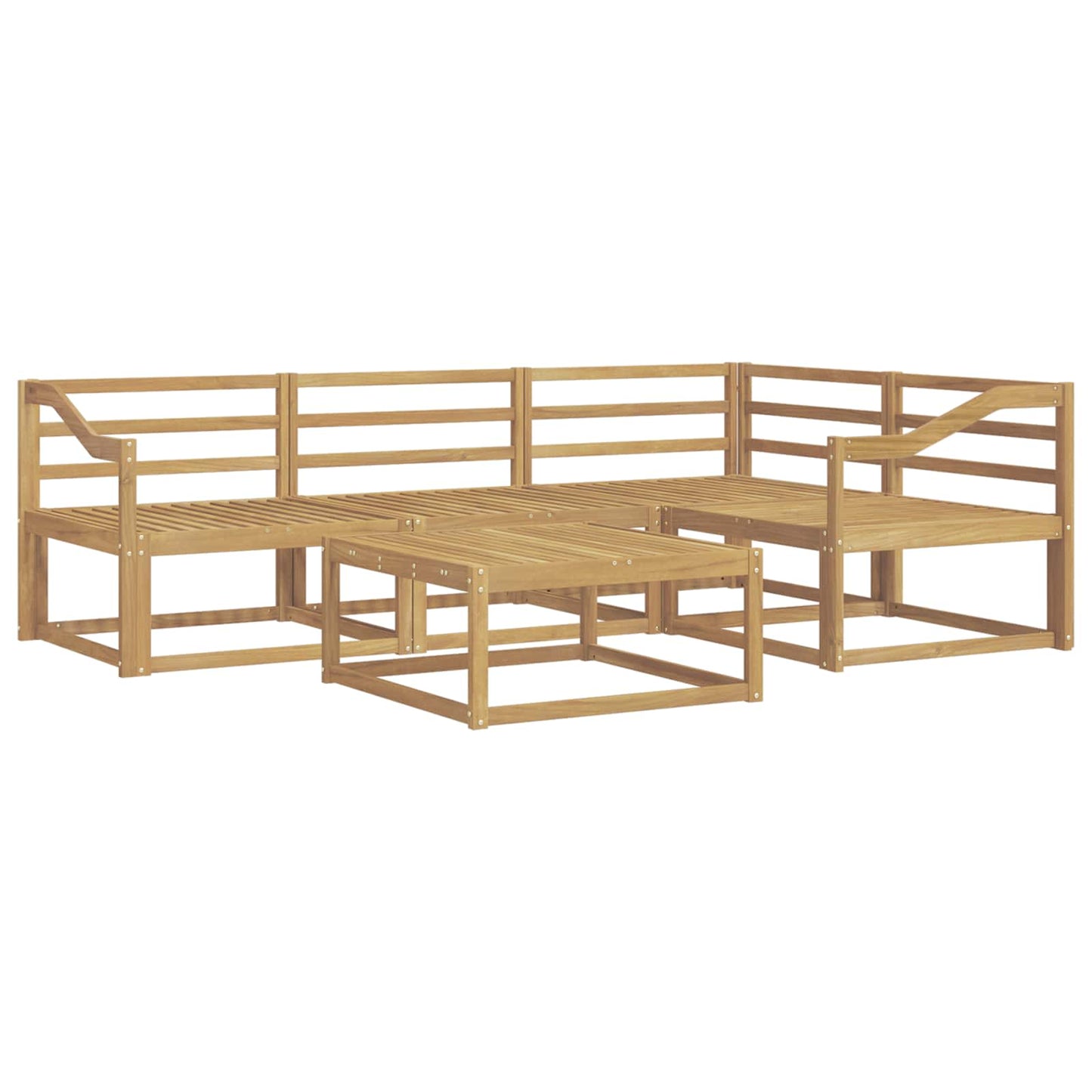 vidaXL Outdoor Sofa Set 5 pcs White 79 x 79 x 37 cm Solid Acacia Wood