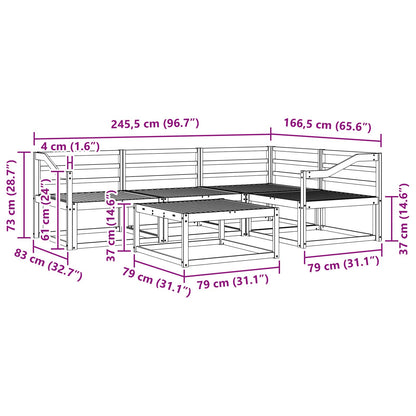 vidaXL Outdoor Sofa Set 5 pcs White 79 x 79 x 37 cm Solid Acacia Wood