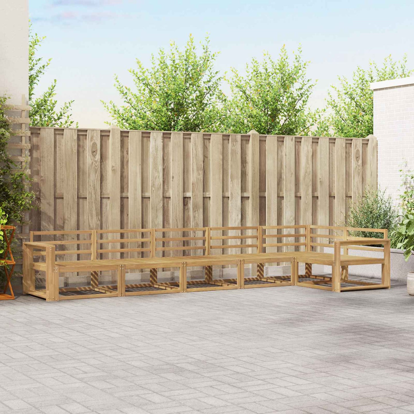 vidaXL Outdoor Sofa Set 6 pcs White 410 x 172.5 x 73 cm