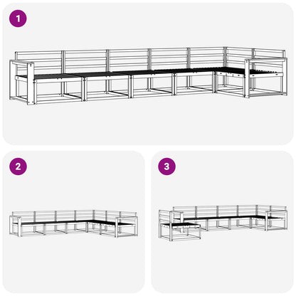 vidaXL Outdoor Sofa Set 6 pcs White 410 x 172.5 x 73 cm