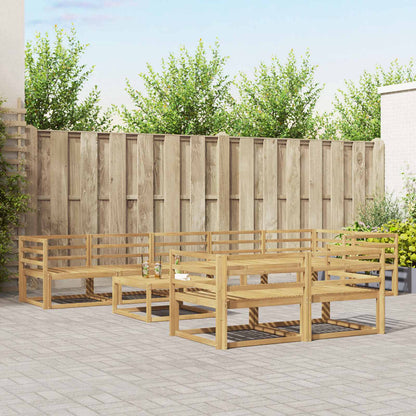 vidaXL Outdoor Sofa Set 9 pcs White 79 x 79 x 37 cm Solid Acacia Wood