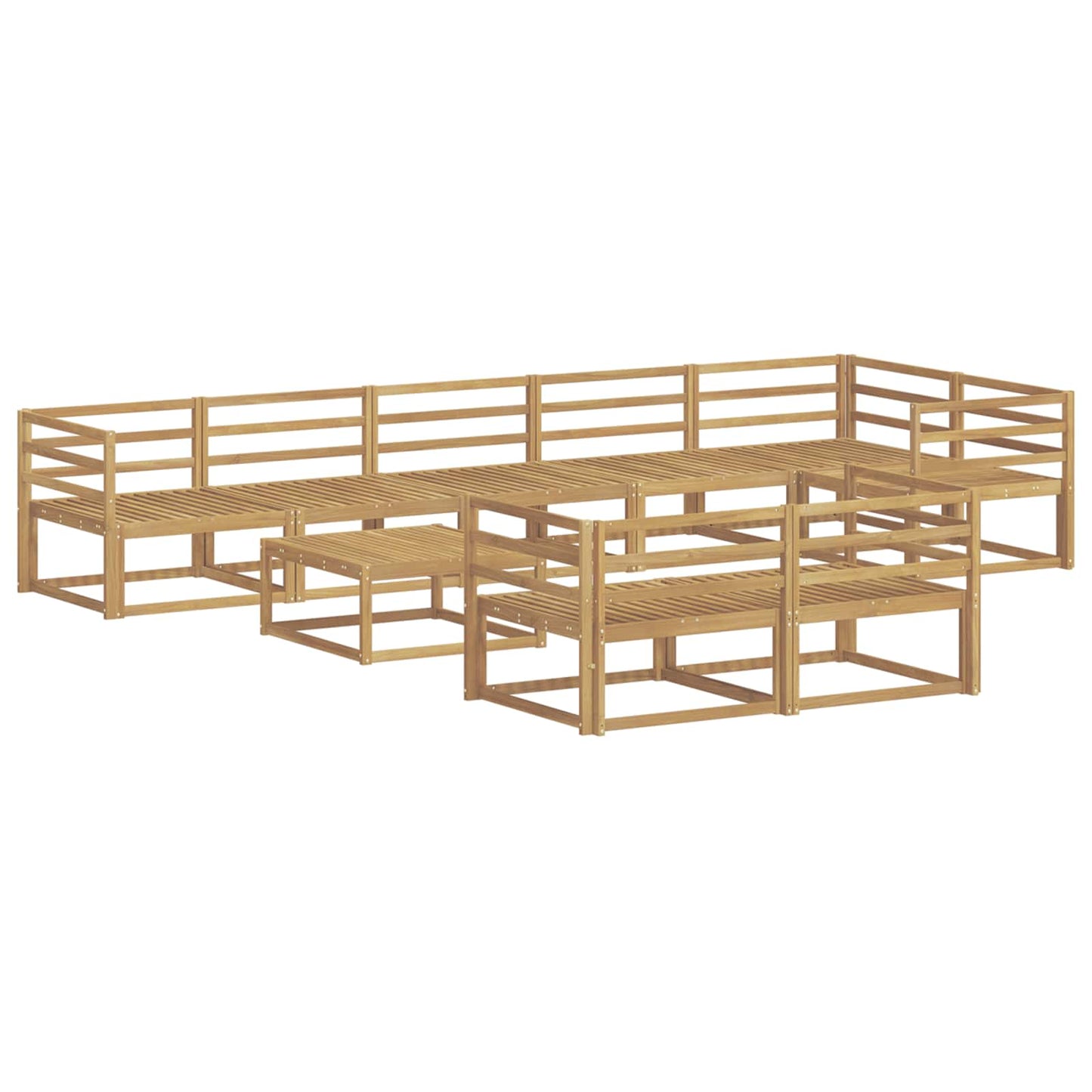 vidaXL Outdoor Sofa Set 9 pcs White 79 x 79 x 37 cm Solid Acacia Wood