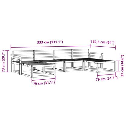 vidaXL Outdoor Sofa Set 6 pcs White Solid Acacia Wood