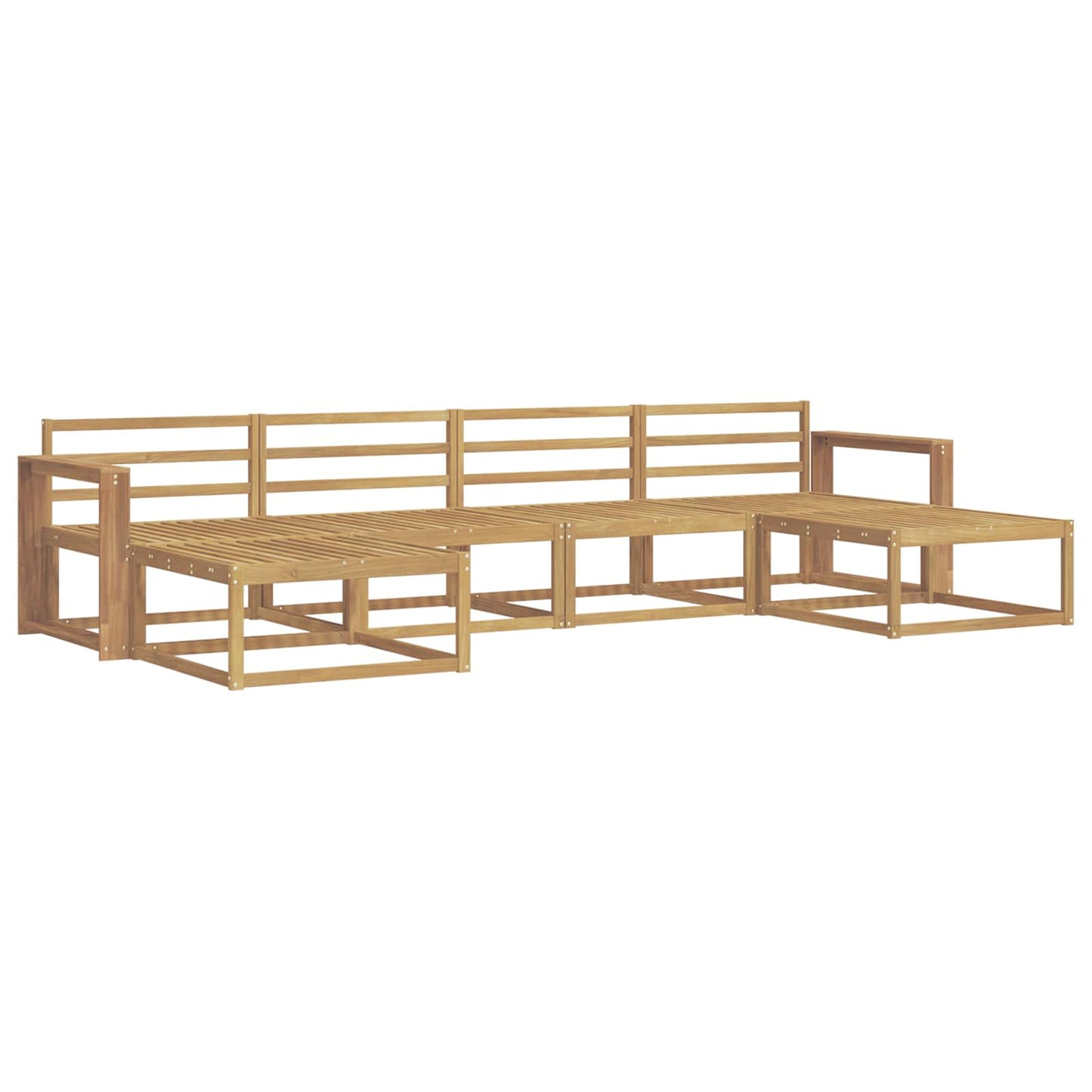 vidaXL Outdoor Sofa Set 6 pcs White Solid Acacia Wood