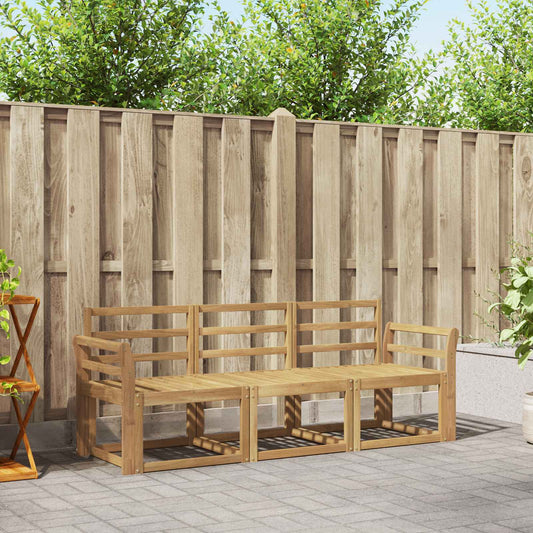 vidaXL Outdoor Sofa Set 3 pcs White 194 x 63 x 73 cm Solid Acacia Wood