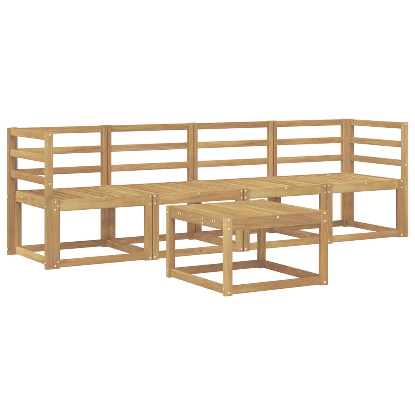 vidaXL Outdoor Sofa Set 5 pcs White Solid Acacia Wood
