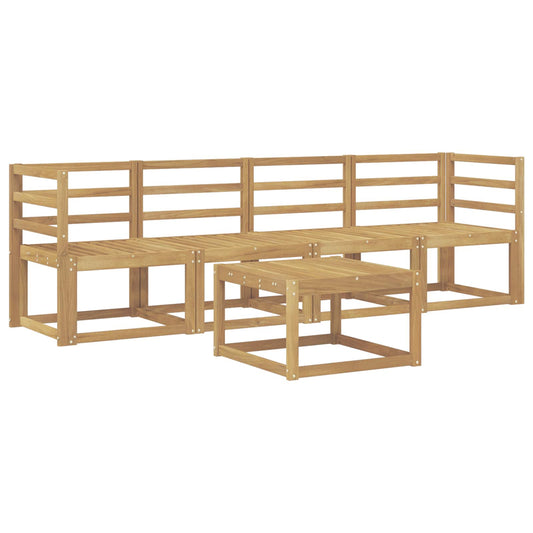 vidaXL Outdoor Sofa Set 5 pcs White Solid Acacia Wood