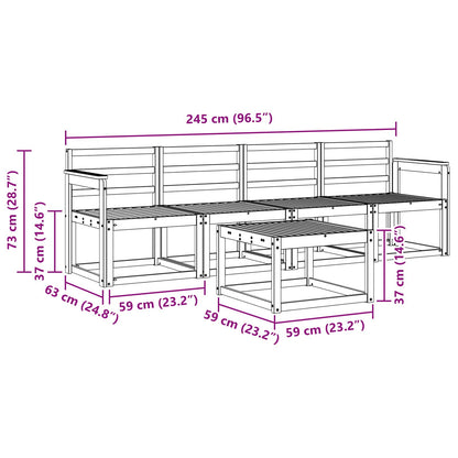 vidaXL Outdoor Sofa Set 5 pcs White Solid Acacia Wood