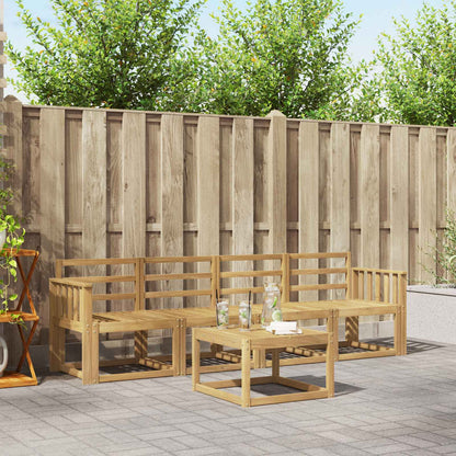 vidaXL Outdoor Sofa Set 5 pcs White Solid Acacia Wood