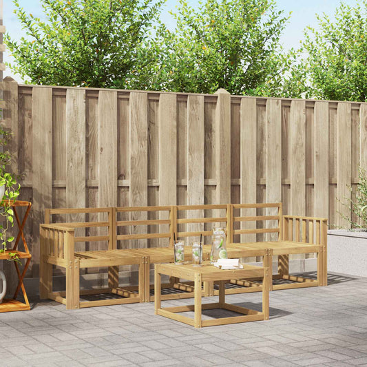 vidaXL Outdoor Sofa Set 5 pcs White Solid Acacia Wood