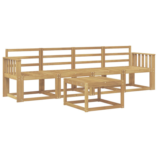vidaXL Outdoor Sofa Set 5 pcs White Solid Acacia Wood