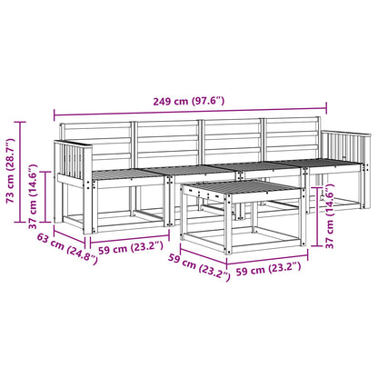 vidaXL Outdoor Sofa Set 5 pcs White Solid Acacia Wood