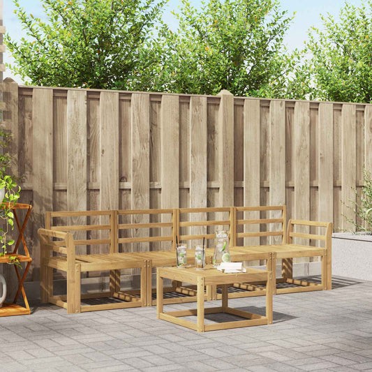 vidaXL Outdoor Sofa Set 5 pcs White Solid Acacia Wood