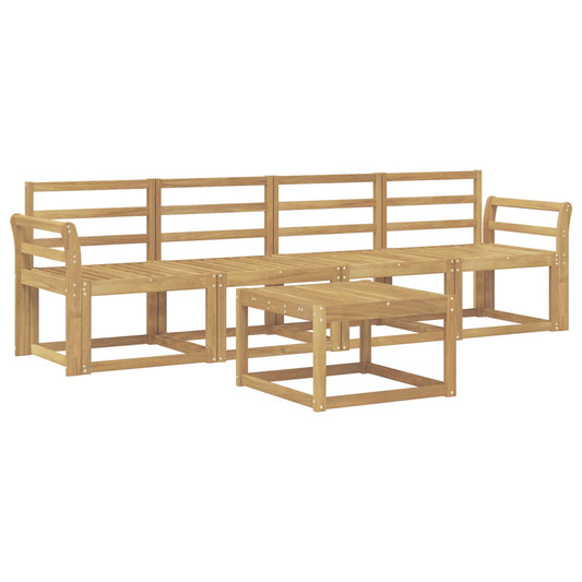 vidaXL Outdoor Sofa Set 5 pcs White Solid Acacia Wood