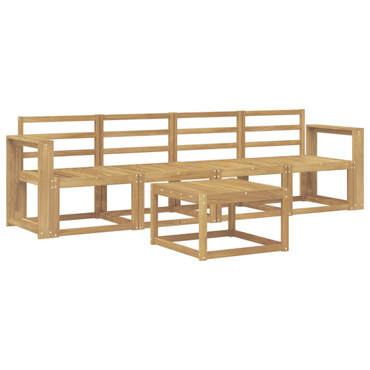 vidaXL Outdoor Sofa Set 5 pcs White Solid Acacia Wood