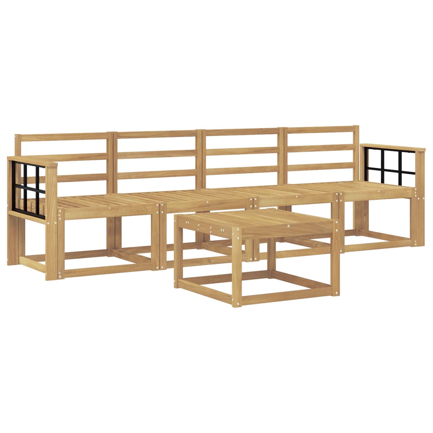 vidaXL Outdoor Sofa Set 5 pcs White Solid Acacia Wood