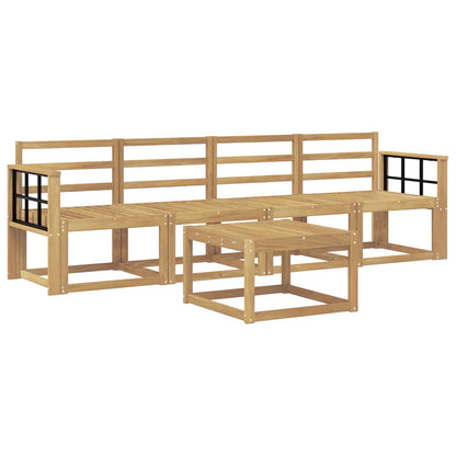 vidaXL Outdoor Sofa Set 5 pcs White Solid Acacia Wood