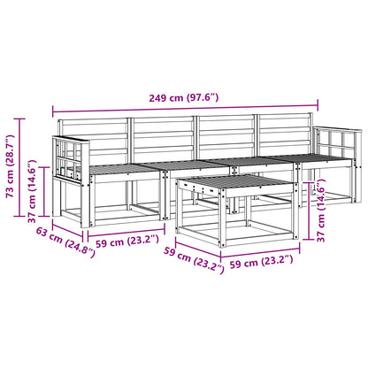 vidaXL Outdoor Sofa Set 5 pcs White Solid Acacia Wood