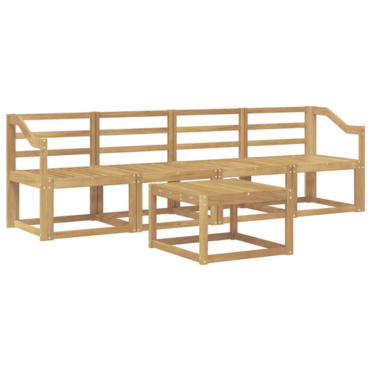 vidaXL Outdoor Sofa Set 5 pcs White Solid Acacia Wood