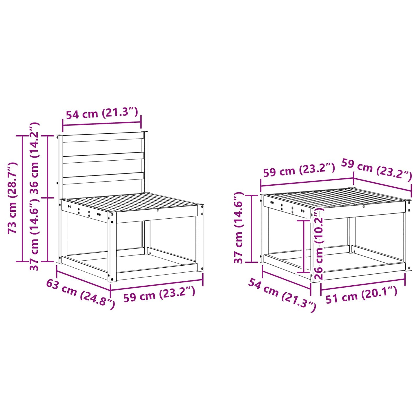 vidaXL Outdoor Sofa Set 5 pcs White Solid Acacia Wood