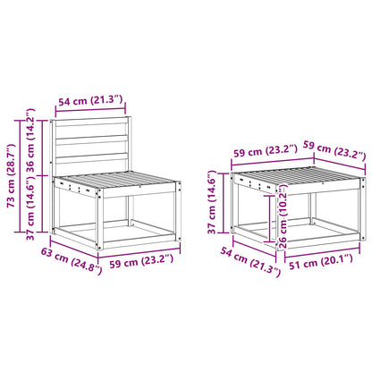 vidaXL Outdoor Sofa Set 5 pcs White Solid Acacia Wood