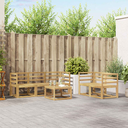 vidaXL Outdoor Sofa Set 6 pcs White 59 x 59 x 37 cm Solid Acacia Wood
