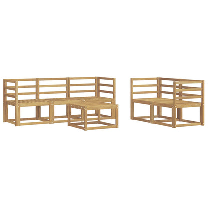 vidaXL Outdoor Sofa Set 6 pcs White 59 x 59 x 37 cm Solid Acacia Wood