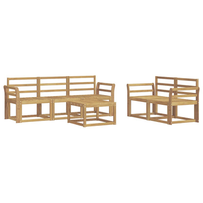 vidaXL Outdoor Sofa Set 6 pcs White 59 x 59 x 37 cm Solid Acacia Wood
