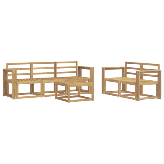 vidaXL Outdoor Sofa Set 6 pcs White 59 x 59 x 37 cm Solid Acacia Wood